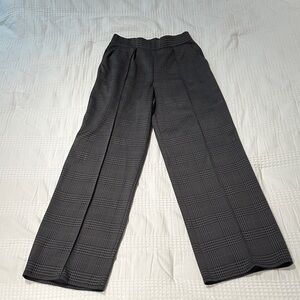 H&M Women's Black Plaid Wide Leg Pants